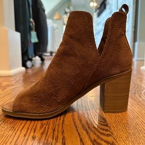 Open Toe Brown Bootie